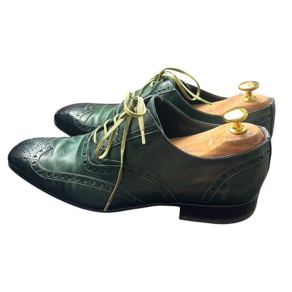 Calzoleria lHarris Firenze Men’s 1913 Hand-Painted Signature Oxford Green Size 8 - Picture 7 of 8